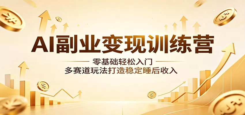 AI副业变现训练营:零基础轻松入门,多赛道玩法打造稳定睡后收入网创资源-中创网-冒泡网-福缘网长青创习社