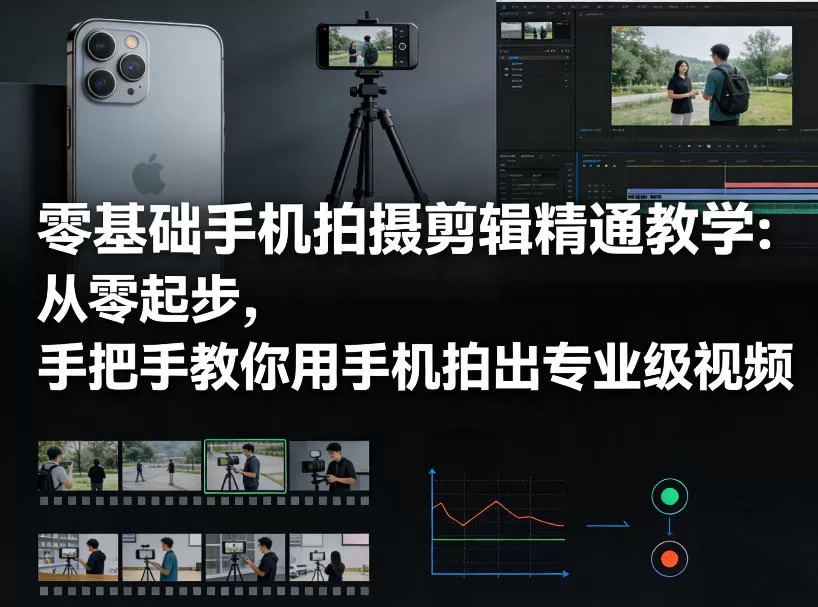 零基础手机拍摄剪辑精通教学:从零起步,手把手教你用手机拍出专业级视频