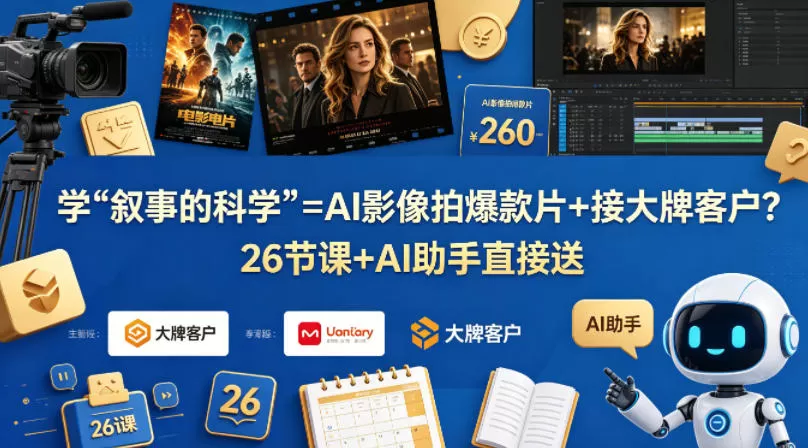 学《叙事的科学》=AI影像拍爆款片+接大牌客户？26节课+AI助手直接送【原创双语字幕】网创资源-中创网-冒泡网-福缘网长青创习社