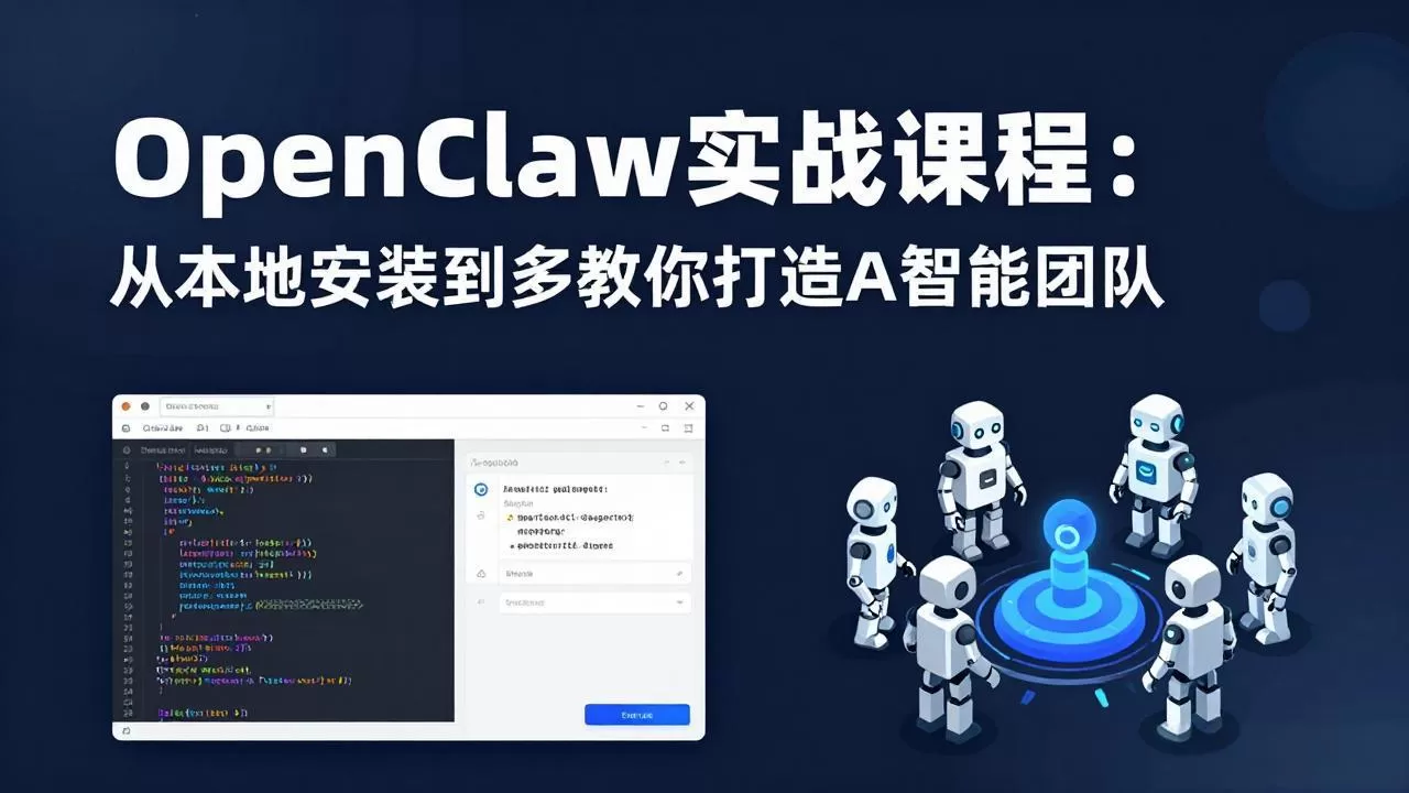 OpenClaw实战课程:从本地安装到多Agent协同,手把手教你打造AI智能团队网创资源-中创网-冒泡网-福缘网长青创习社