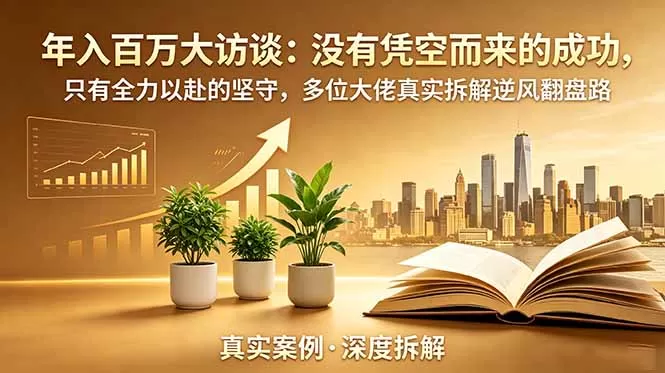 年入百万大访谈-更新:没有凭空而来的成功,只有全力以赴的坚守,多位大佬真实拆解逆风翻盘路网创资源-中创网-冒泡网-福缘网长青创习社