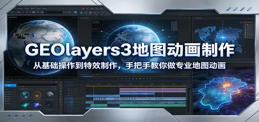 GEOlayers3地图动画制作：从基础操作到特效制作，手把手教你做专业地图动画网创资源-中创网-冒泡网-福缘网长青创习社