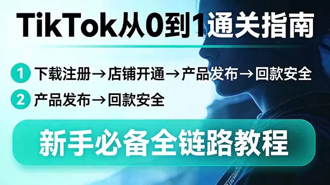 TikTok从0到1通关指南：下载注册→店铺开通→产品发布→回款安全，新手必备全链路教程网创资源-中创网-冒泡网-福缘网长青创习社