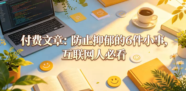 付费文章：防止抑郁的6件小事，互联网人必看！网创资源-中创网-冒泡网-福缘网长青创习社