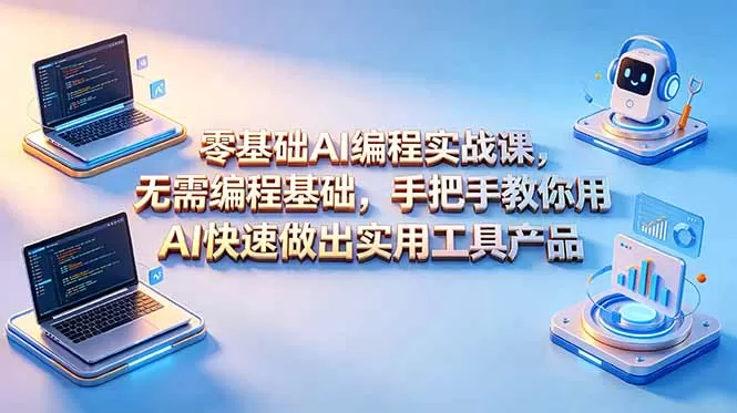 零基础AI编程实战课-更新,无需编程基础,手把手教你用AI快速做出实用工具产品网创资源-中创网-冒泡网-福缘网长青创习社