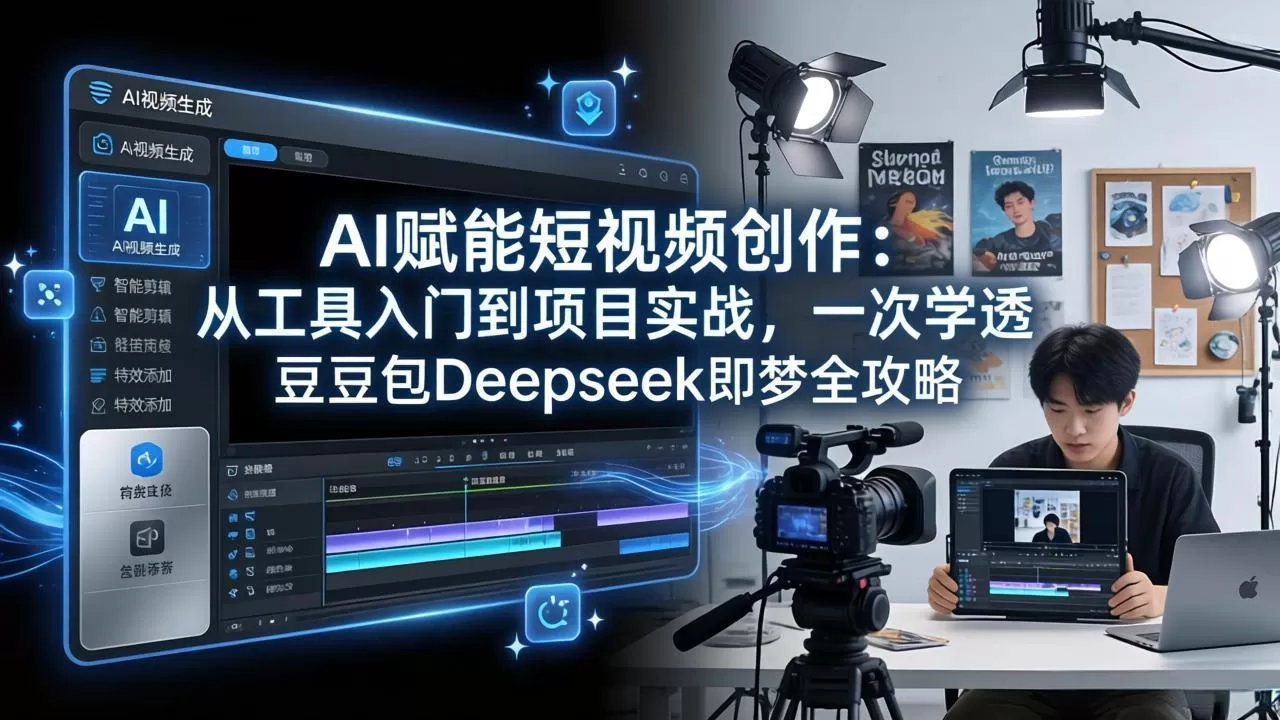 AI赋能短视频创作：从工具入门到项目实战，一次学透豆包Deepseek即梦全攻略网创资源-中创网-冒泡网-福缘网长青创习社
