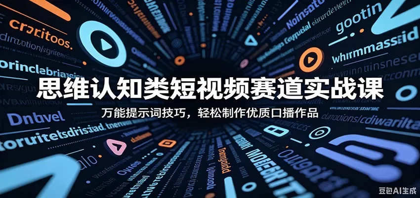 思维认知类短视频赛道实战课:万能提示词技巧,轻松制作优质口播作品网创资源-中创网-冒泡网-福缘网长青创习社