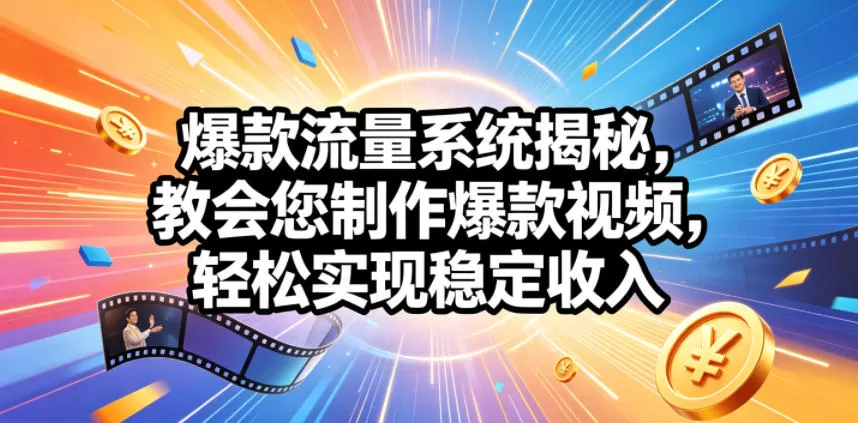 爆款流量系统揭秘，教会您制作爆款视频，轻松实现稳定收入【原创双语字幕】网创资源-中创网-冒泡网-福缘网长青创习社