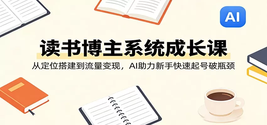 读书博主系统成长课：从定位搭建到流量变现，AI助力新手快速起号破瓶颈网创资源-中创网-冒泡网-福缘网长青创习社