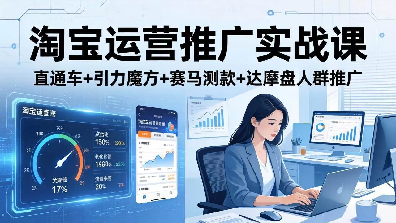 （18029期）淘宝运营推广实战课（更新26年4月）直通车+引力魔方+赛马测款+达摩盘人群推广等网创资源-中创网-冒泡网-福缘网长青创习社