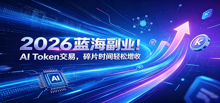 2026蓝海副业！AI Token交易，碎片时间轻松增收网创资源-中创网-冒泡网-福缘网长青创习社