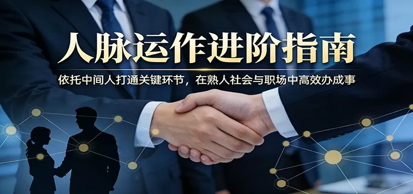 付费文章：人脉运作进阶指南，依托中间人打通关键环节，在熟人社会与职场中高效办成事网创资源-中创网-冒泡网-福缘网长青创习社
