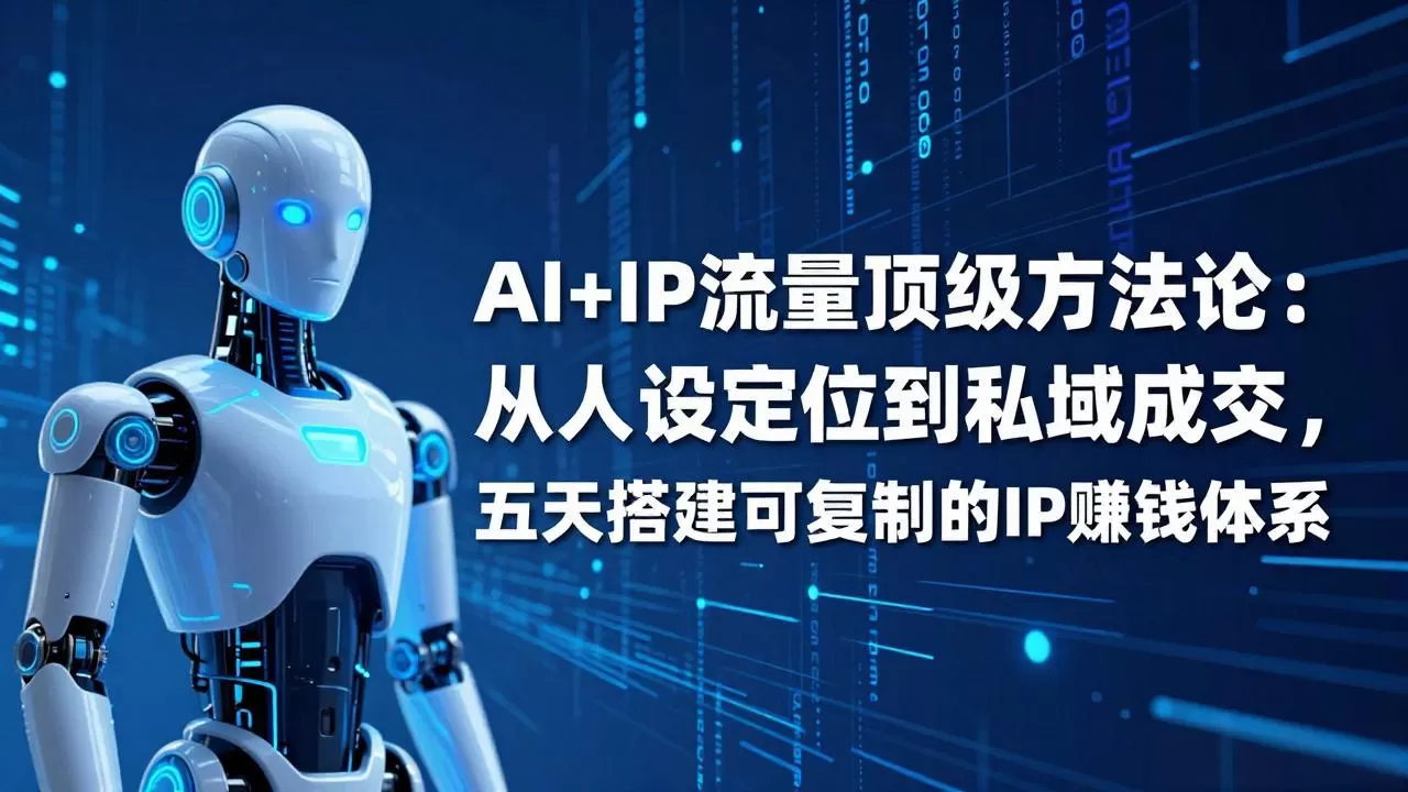 AI+IP顶级方法论：从人设定位到私域成交，五天搭建可复制的IP赚钱体系网创资源-中创网-冒泡网-福缘网长青创习社