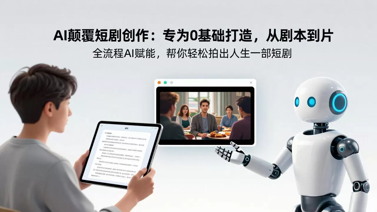 AI颠覆短剧创作：专为0基础打造，从剧本到成片全流程AI赋能，帮你轻松拍出人生第一部短剧网创资源-中创网-冒泡网-福缘网长青创习社
