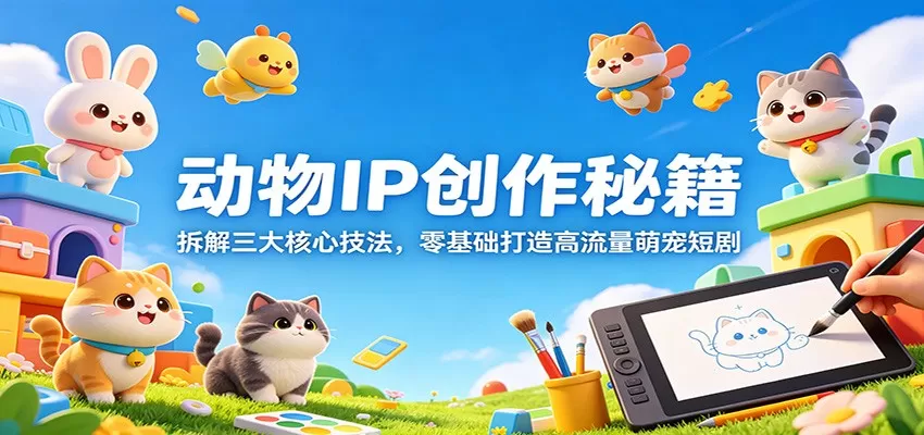 动物IP创作秘籍:拆解三大核心技法,零基础打造高流量萌宠短剧网创资源-中创网-冒泡网-福缘网长青创习社