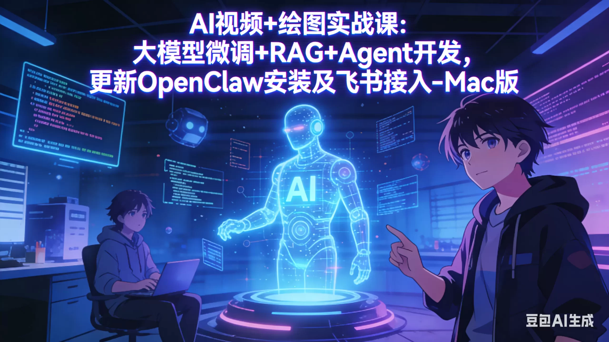 AI视频+绘图实战课:大模型微调+RAG+Agent开发,更新OpenClaw安装及飞书接入-Mac版网创资源-中创网-冒泡网-福缘网长青创习社