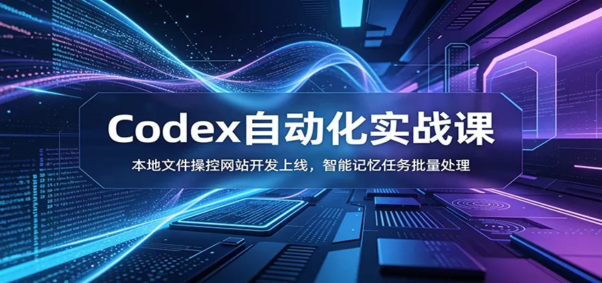Codex自动化实战课：本地文件操控网站开发上线，智能记忆任务批量处理网创资源-中创网-冒泡网-福缘网长青创习社